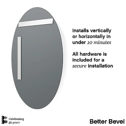 The Better Bevel Frameless Oval Mirror 20" x 27" | Beveled Edge Bathroom Wall Mirror thumbnail 3