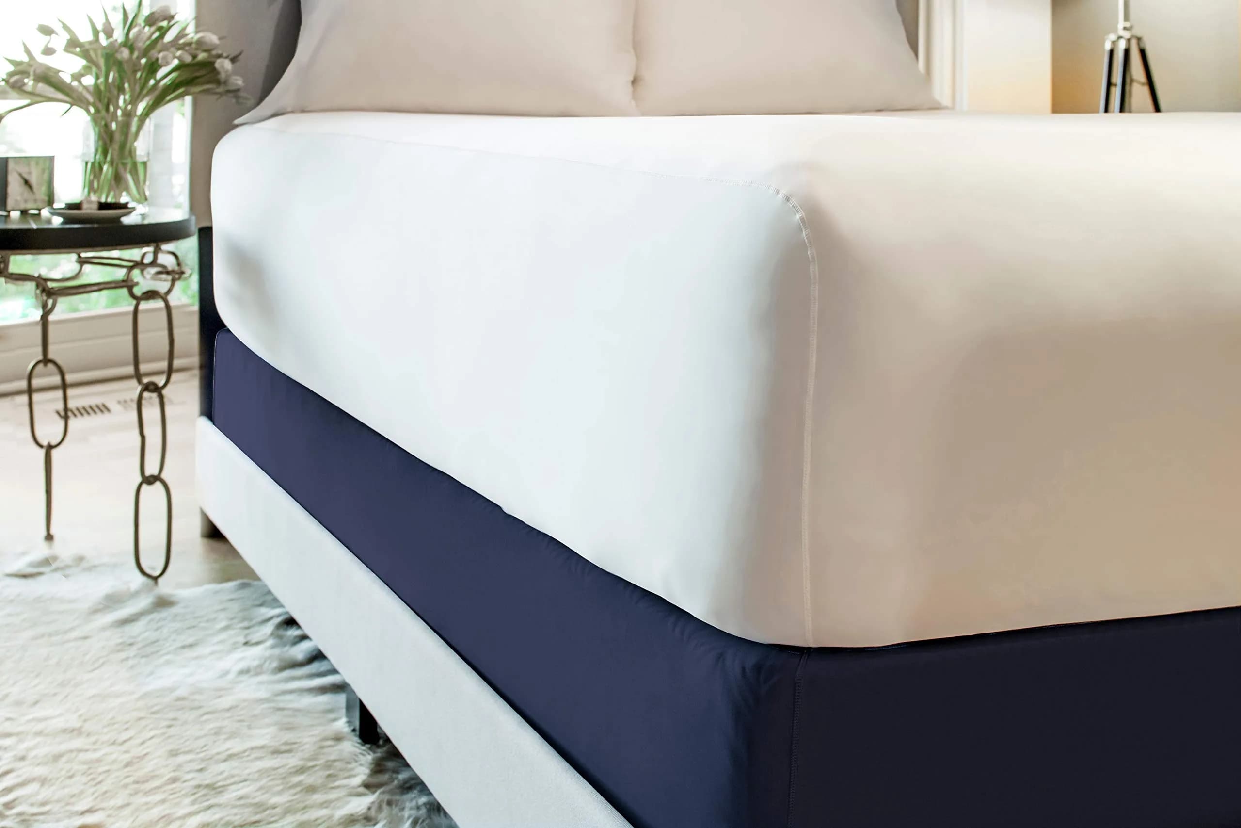 SHEEX Original Performance Box Spring Wrap, Queen, Navy | Moisture-Wicking, Breathable Performance Fabric