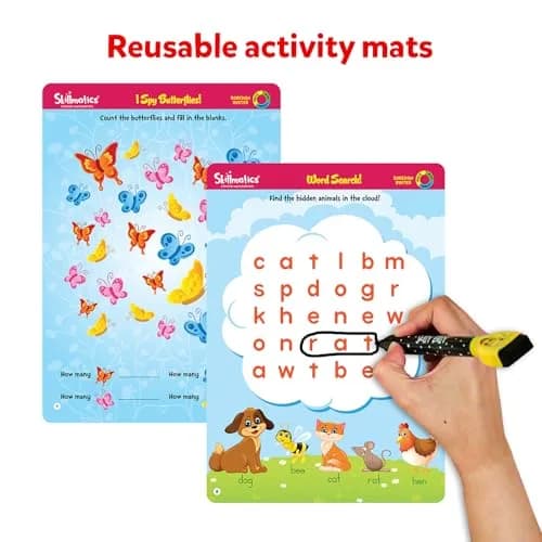 Skillmatics Boredom Buster Educational Game - Reusable Activity Mats with Dry-Erase Marker, Gifts, Travel Toy for Kids Ages 3-6 | ASTM-Tested Learning Game thumbnail 4