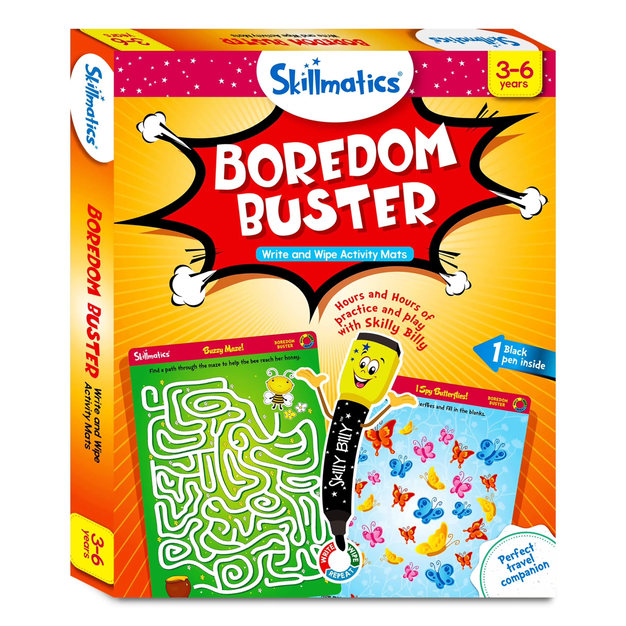 Skillmatics Boredom Buster Educational Game - Reusable Activity Mats with Dry-Erase Marker, Gifts, Travel Toy for Kids Ages 3-6 | ASTM-Tested Learning Game - view 7