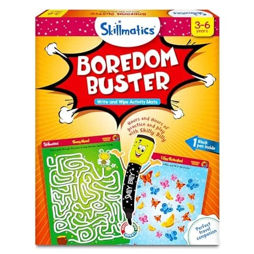 Skillmatics Boredom Buster Educational Game - Reusable Activity Mats with Dry-Erase Marker, Gifts, Travel Toy for Kids Ages 3-6 | ASTM-Tested Learning Game thumbnail 1