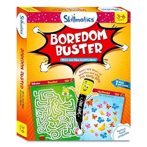 Skillmatics Boredom Buster Educational Game - Reusable Activity Mats with Dry-Erase Marker, Gifts, Travel Toy for Kids Ages 3-6 | ASTM-Tested Learning Game thumbnail 7