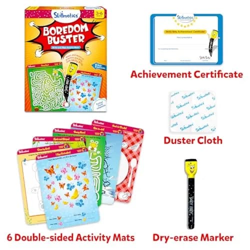 Skillmatics Boredom Buster Educational Game - Reusable Activity Mats with Dry-Erase Marker, Gifts, Travel Toy for Kids Ages 3-6 | ASTM-Tested Learning Game thumbnail 3