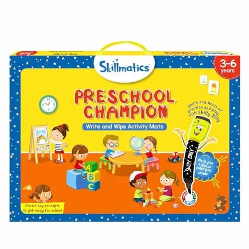 Skillmatics Preschool Champion Educational Game – Reusable Activity Mats with 30 Activities | Ages 3+ thumbnail 1