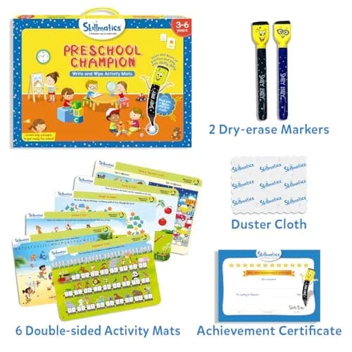 Skillmatics Preschool Champion Educational Game – Reusable Activity Mats with 30 Activities | Ages 3+ thumbnail 2