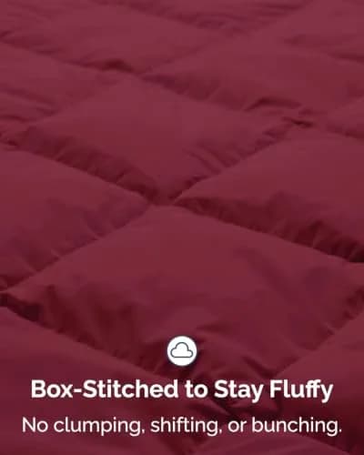 CGK Unlimited Comforter King Size - Down Alternative Duvet Insert - Burgundy, 102" x 90" | All-Season Breathable Bedding thumbnail 7