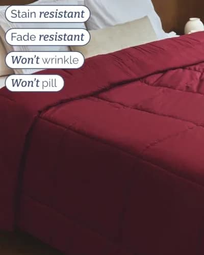 CGK Unlimited Comforter King Size - Down Alternative Duvet Insert - Burgundy, 102" x 90" | All-Season Breathable Bedding thumbnail 3