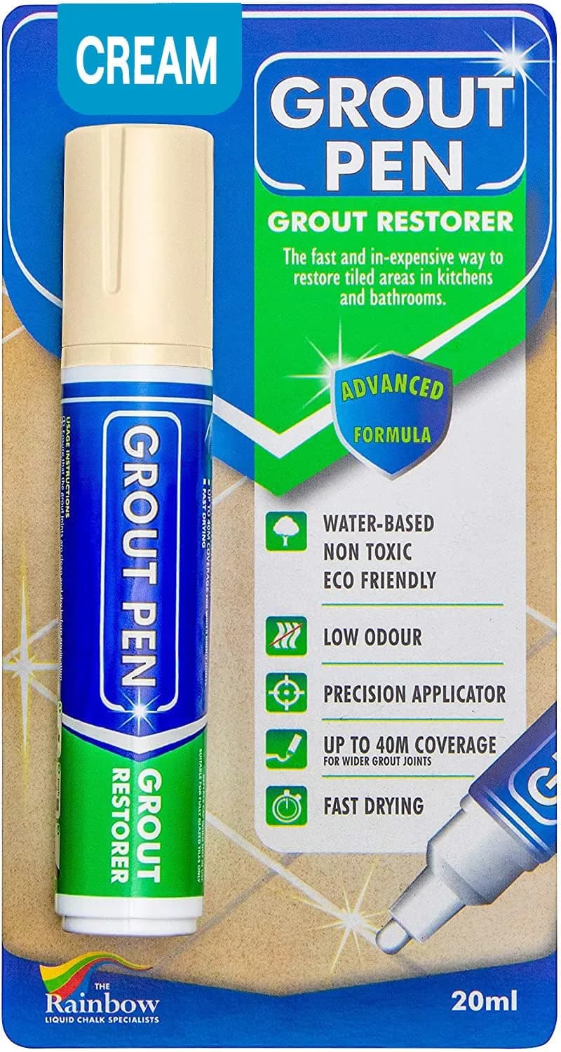 Rainbow Chalk Markers Grout Pen Cream Tile Grout Paint Marker Restorer 20ml (0.676 Fl Oz) | Waterproof Grout Line Refresher for Kitchen & Bathroom - main product image