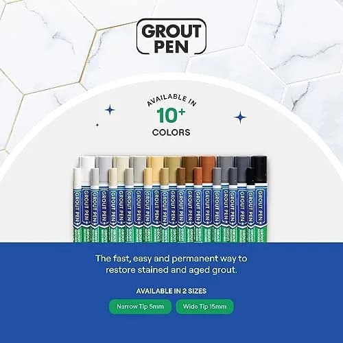 Rainbow Chalk Markers Grout Pen Cream Tile Grout Paint Marker Restorer 20ml (0.676 Fl Oz) | Waterproof Grout Line Refresher for Kitchen & Bathroom thumbnail 9