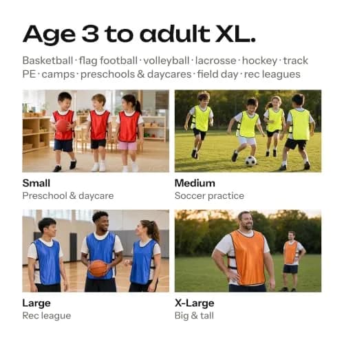 SportsRepublik Pinnies for Sports 12-Pack | Thick, Opaque, Mesh Carry Bag, Adult & Kids Sizes thumbnail 4