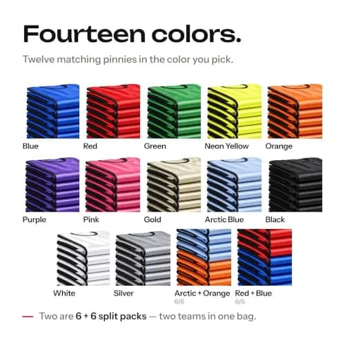 SportsRepublik Pinnies for Sports 12-Pack | Thick, Opaque, Mesh Carry Bag, Adult & Kids Sizes thumbnail 5