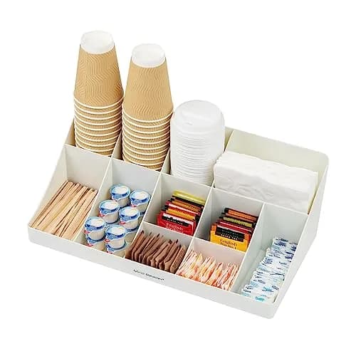 Mind Reader 11-Compartment Condiment Station Countertop Organizer | 45.4cm (17.875") White thumbnail 5