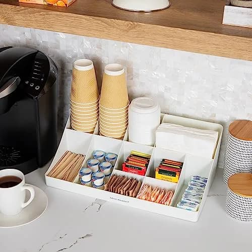 Mind Reader 11-Compartment Condiment Station Countertop Organizer | 45.4cm (17.875") White thumbnail 6
