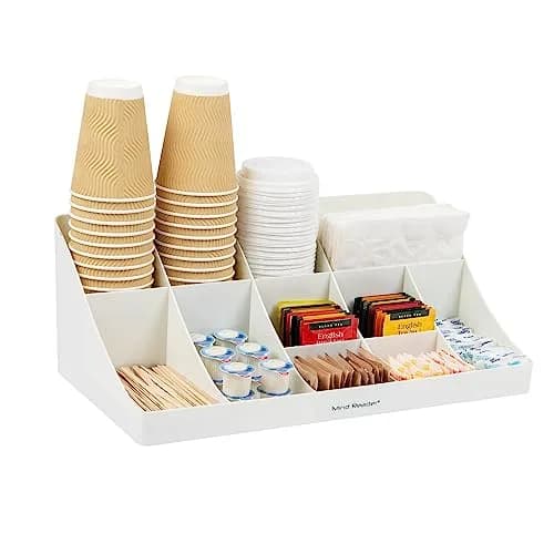 Mind Reader 11-Compartment Condiment Station Countertop Organizer | 45.4cm (17.875") White thumbnail 1
