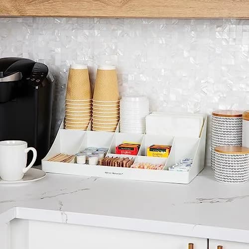 Mind Reader 11-Compartment Condiment Station Countertop Organizer | 45.4cm (17.875") White thumbnail 2