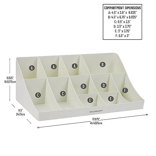 Mind Reader 11-Compartment Condiment Station Countertop Organizer | 45.4cm (17.875") White thumbnail 3