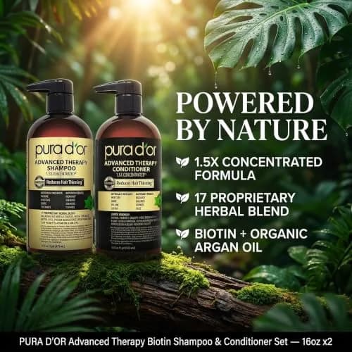 PURA D'OR Advanced Therapy Biotin Shampoo & Hair Regrowth Conditioner Set 946ml (32 Fl Oz) | Clinically Tested Thickening Results thumbnail 3