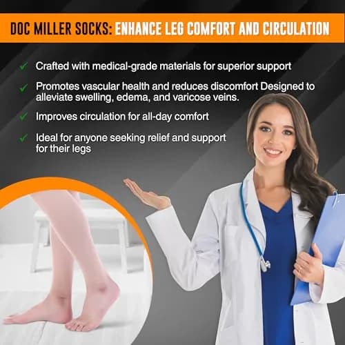 Doc Miller Calf Compression Sleeves 15-20 mmHg | Graduated Leg Support for Active & Recovery thumbnail 5
