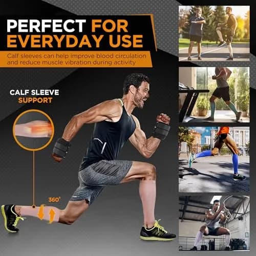Doc Miller Calf Compression Sleeves 15-20 mmHg | Graduated Leg Support for Active & Recovery thumbnail 2