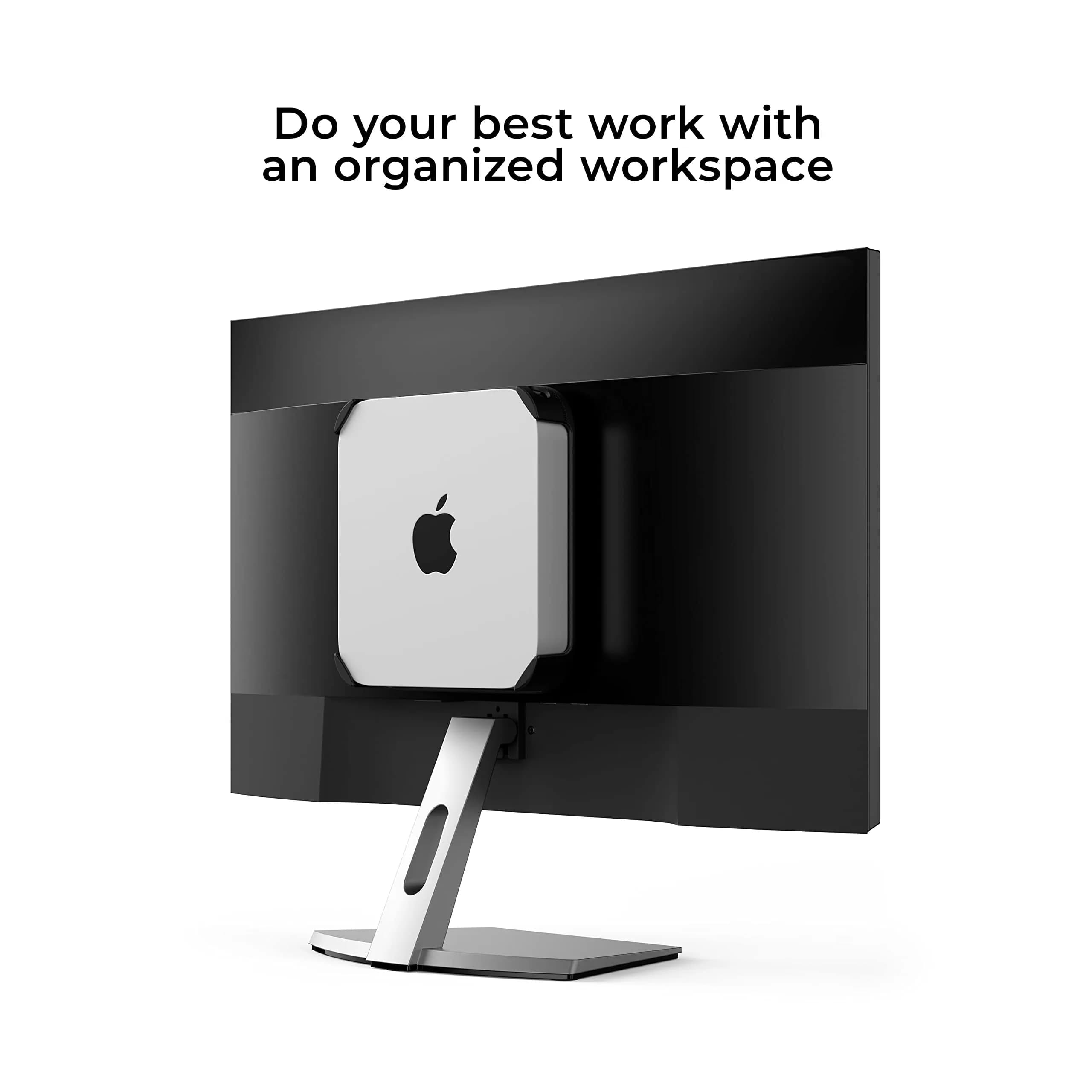 HumanCentric Mac mini Mount | VESA 75/100mm, Under Desk, Wall Mount, Black Plastic - view 5