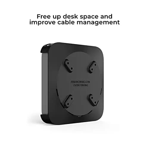HumanCentric Mac mini Mount | VESA 75/100mm, Under Desk, Wall Mount, Black Plastic thumbnail 6