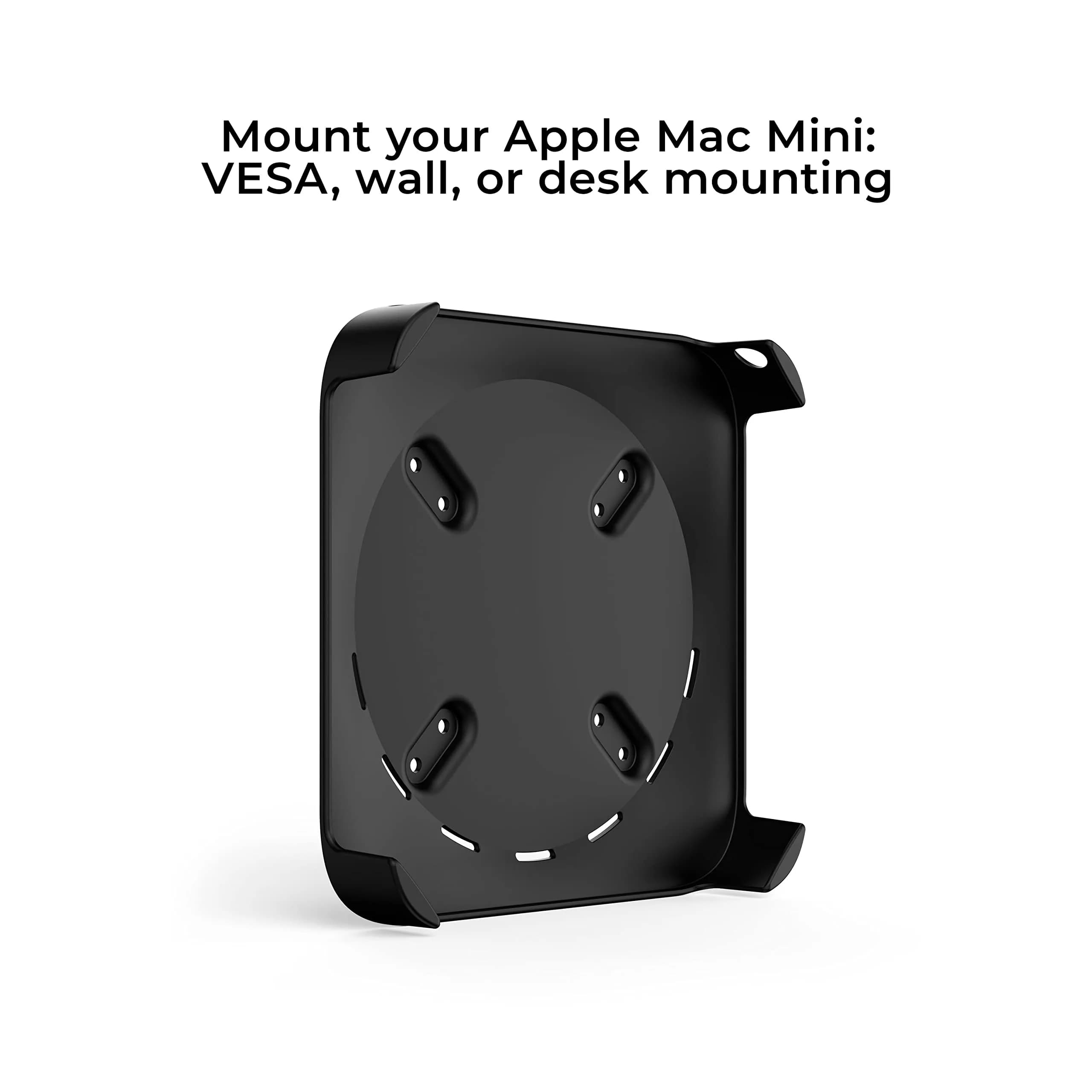 HumanCentric Mac mini Mount | VESA 75/100mm, Under Desk, Wall Mount, Black Plastic - view 2