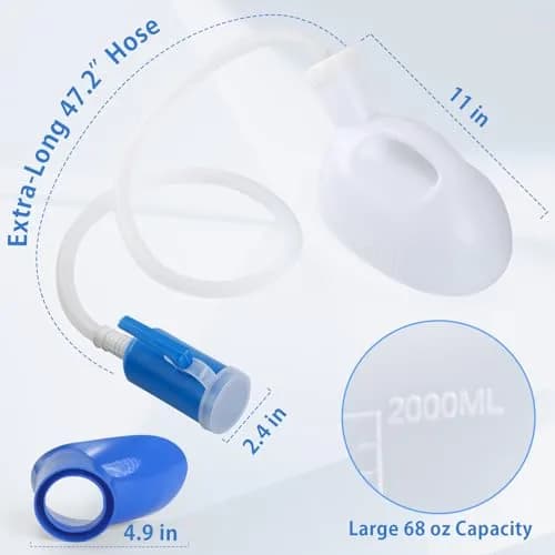 ONEDONE Female Urinal 2000ML Portable Pee Bottle for Women Bed & Travel | Reusable & Easy Clean thumbnail 5