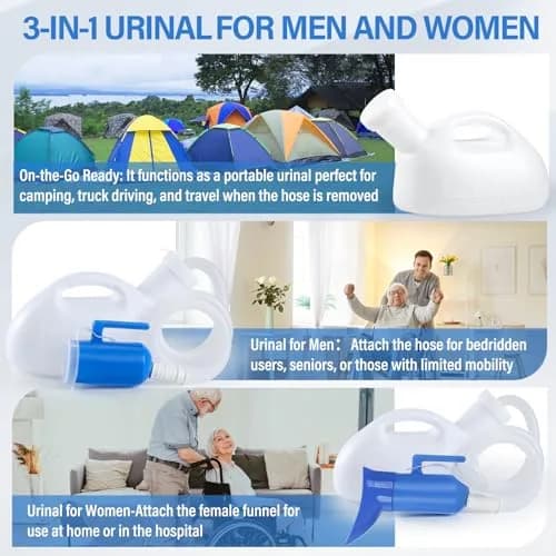 ONEDONE Female Urinal 2000ML Portable Pee Bottle for Women Bed & Travel | Reusable & Easy Clean thumbnail 2