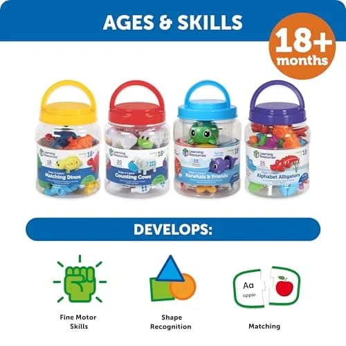 Learning Resources Snap-n-Learn Matching Dinos - Dinosaur Toys, 9-Piece Set | Educational Toddler Fine Motor Skills thumbnail 7