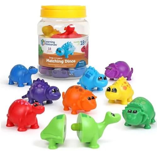 Learning Resources Snap-n-Learn Matching Dinos - Dinosaur Toys, 9-Piece Set | Educational Toddler Fine Motor Skills thumbnail 1