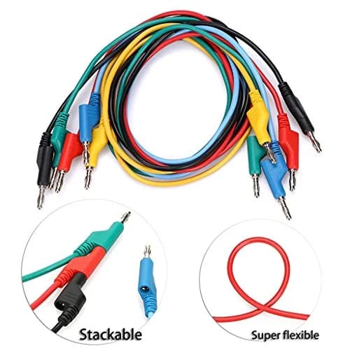 Sumnacon 5-Piece 4mm Banana Plug Test Leads Set | 1m Flexible Silicone, 1000V/15A thumbnail 3