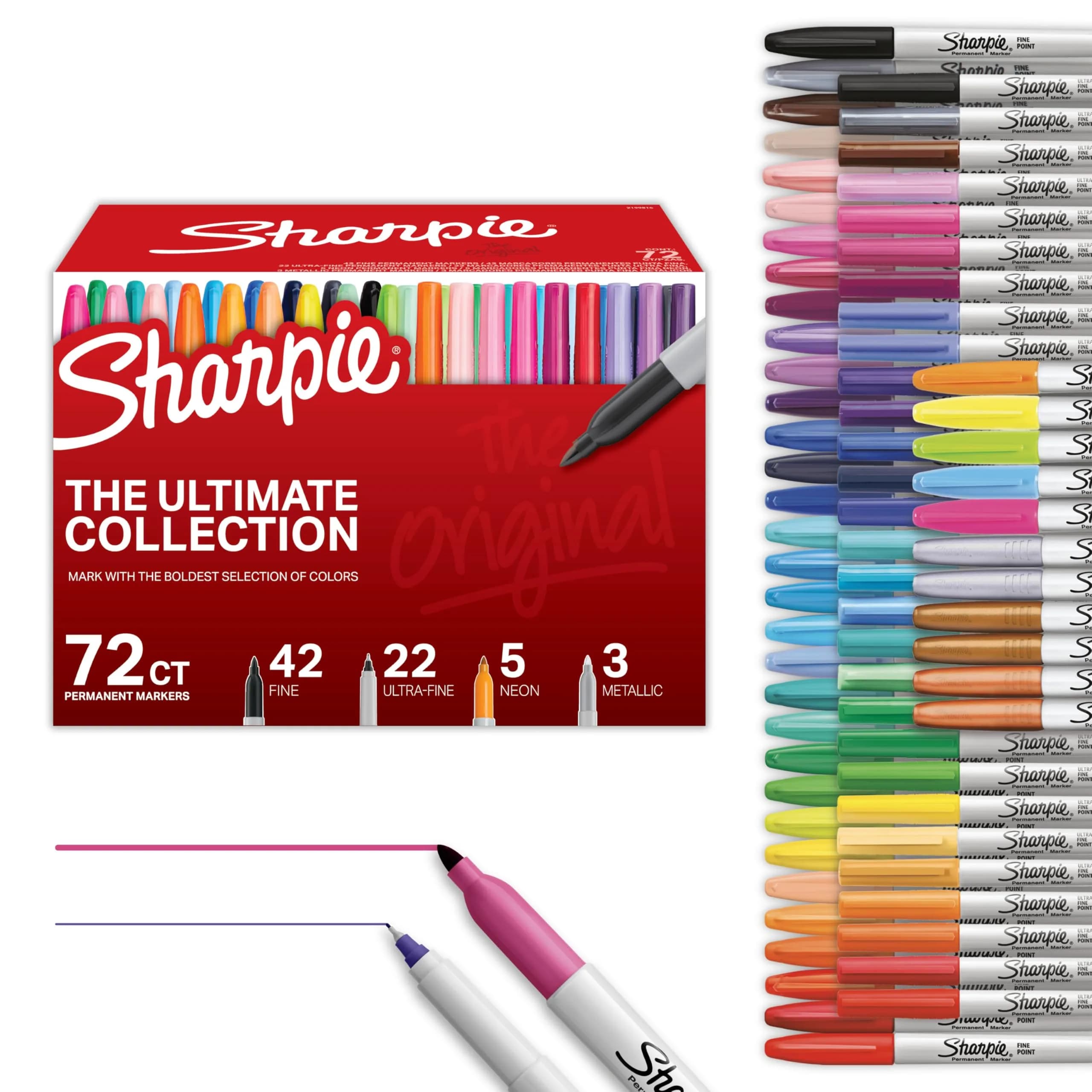 Sharpie Permanent Markers, Ultimate Collection, 72 Count | Bulk Pack Marking Pens
