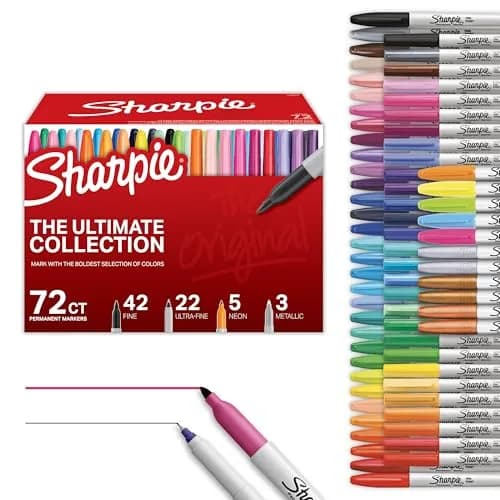 Sharpie Permanent Markers, Ultimate Collection, 72 Count | Bulk Pack Marking Pens thumbnail 1