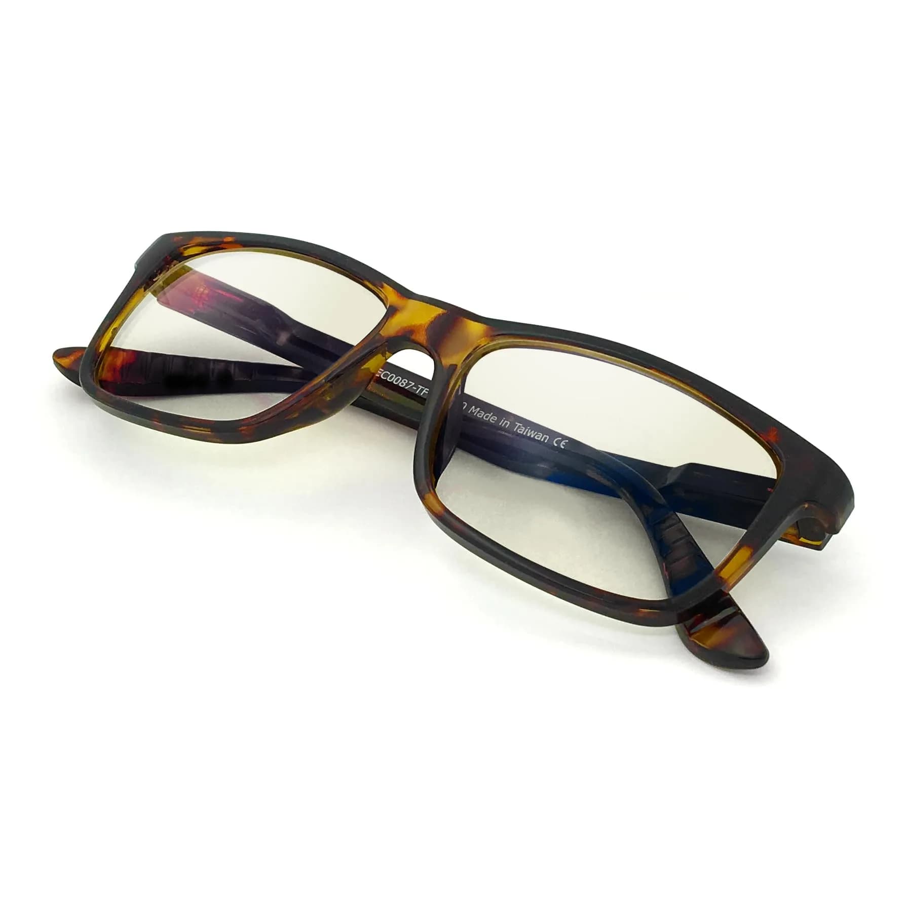 J+S Blue Light Blocking Glasses Hua Oval Black Frame 48mm (1.89in) | Blocks Harmful Blue Light — Haka Rectangle Tortoise - Low Color Distortion Lens (Lcd) - Medium Fit