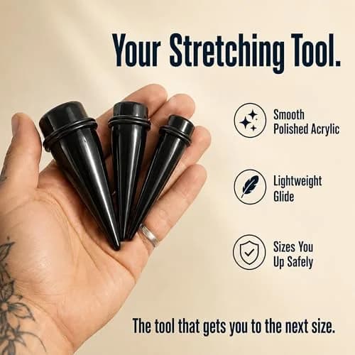BodyJ4You 24PC Ear Gauge Stretching Kit - 00G-20mm Rainbow Stainless Steel Tapers & Tunnels thumbnail 4