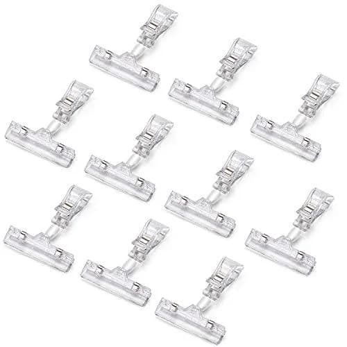 Lopalemry Plastic Merchandise Sign Clip Rotatable Pop Clip-on Holder Stand 4.13x3.15 inch | Clear Acrylic Sign Holder for Store Displays thumbnail 1