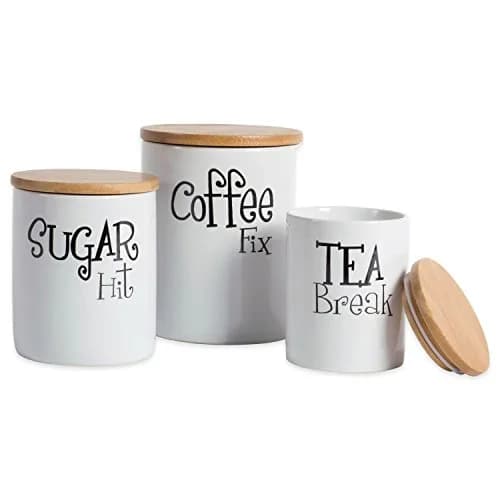 DII Canister Set 3 Piece | Ceramic Food Storage Containers in White thumbnail 1
