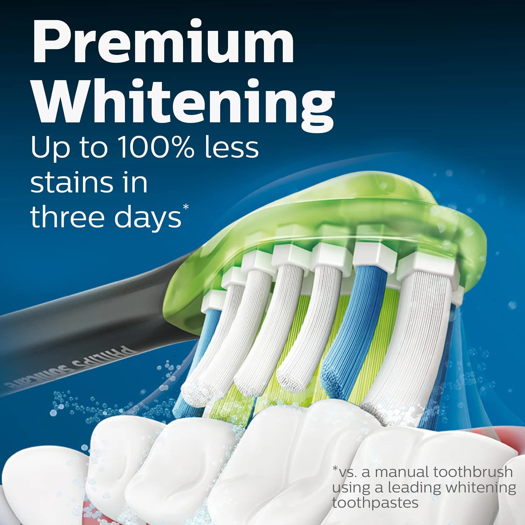 Philips Sonicare Genuine W3 Premium White Replacement Toothbrush Heads, 4 Count (Pack of 1) | Whiter Teeth in 3 Days - view 2
