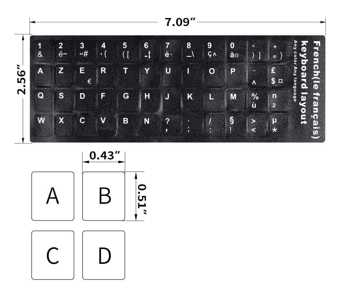 CaseBuy French Keyboard Stickers 2-Pack | Matte Vinyl with White Letters for Laptops & PCs - view 2