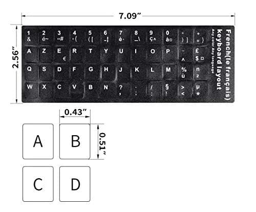 CaseBuy French Keyboard Stickers 2-Pack | Matte Vinyl with White Letters for Laptops & PCs thumbnail 2