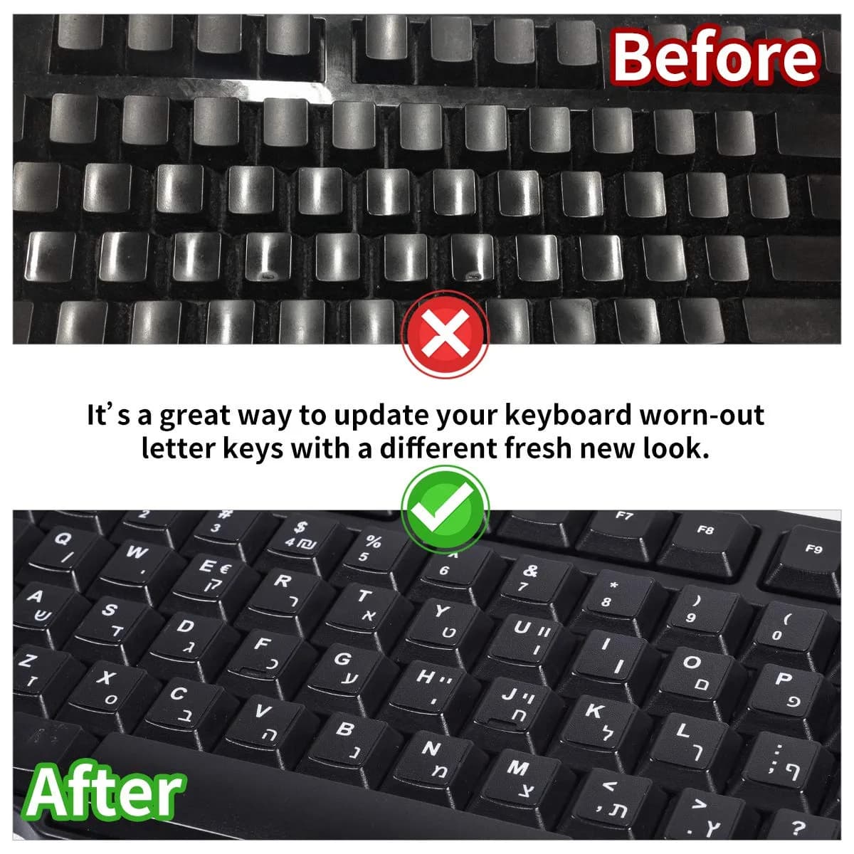 CaseBuy French Keyboard Stickers 2-Pack | Matte Vinyl with White Letters for Laptops & PCs - view 4