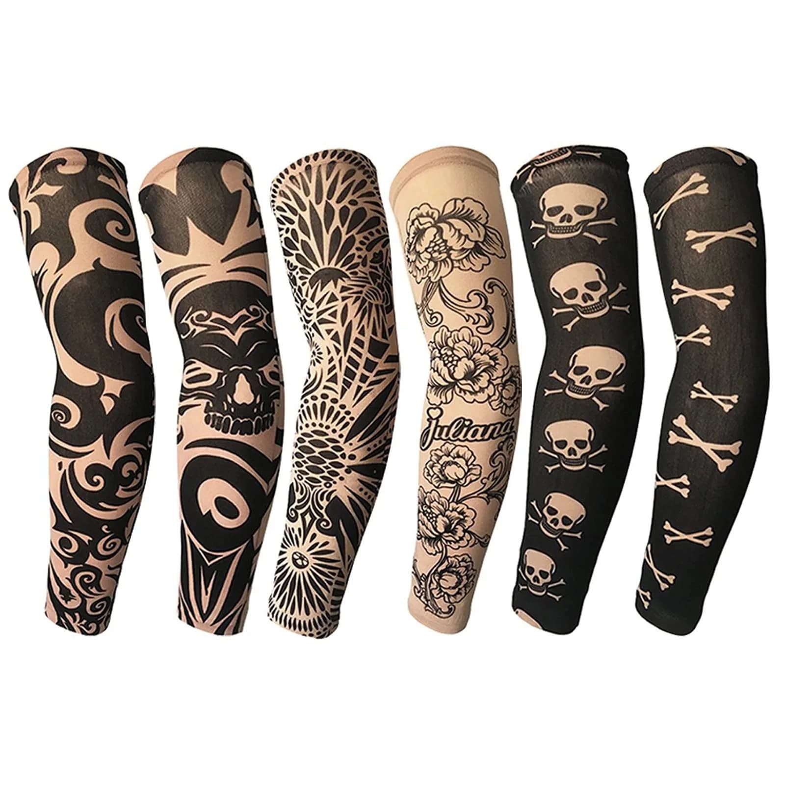 YARIEW Temporary Tattoo Sleeves for Men Arm Sleeves | Sun Protection & Party Decor (70-120 chars) — Multicolor-5