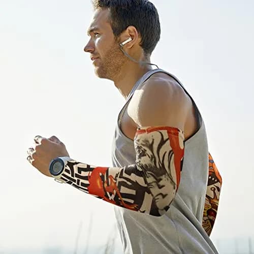 YARIEW Temporary Tattoo Sleeves for Men Arm Sleeves | Realistic Sun Protection & Party Decor (15.4 inch, stretchable) thumbnail 5