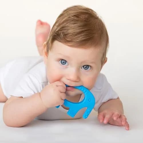 Baby Elefun Baby Teething Toys 0-6 Months | 5X Pain Relief, Non-Toxic Silicone, Portable & Safe (Blue) thumbnail 8