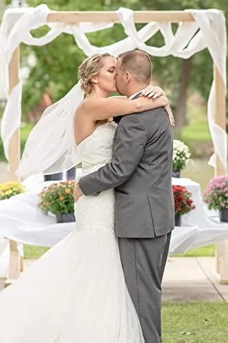 BEAUTELICATE Wedding Bridal Veil with Comb 1 Tier Cut Edge | Elegant 118" Cathedral Length Tulle thumbnail 3