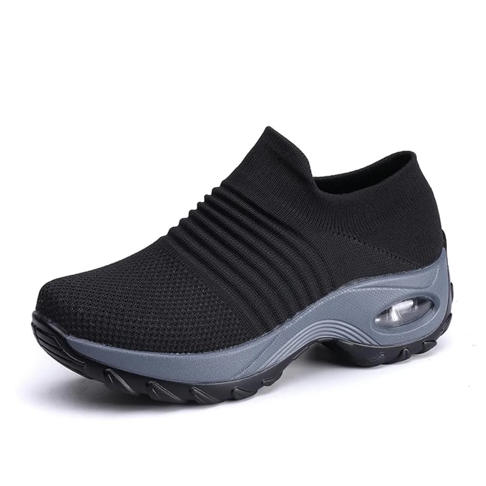 LEADER SHOW Women's Slip-On Walking Shoes 7 | Casual Loafers with Platform Heel (4cm) for Daily Comfort
