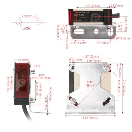Heschen Photoelectric Sensor Switch AC90-250V Feedback Reflection Type with 4m Monitoring Distance thumbnail 2