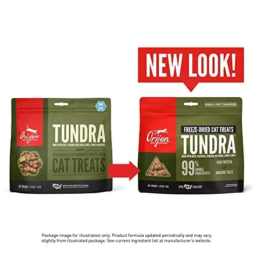 ORIJEN TUNDRA Freeze Dried Cat Treats 1.25oz (35g) | 99% Animal Ingredients, High Protein, 1 Calorie Each thumbnail 6