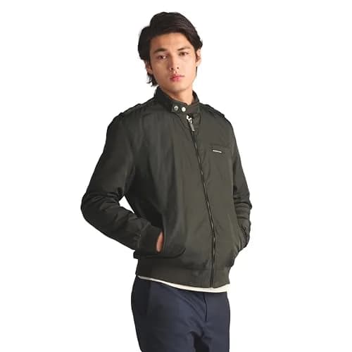 Members Only Men's Iconic Racer Quilted Lining & Slim Fit Jacket (Dark Green, Small) | Slim Fit Windbreaker for Men thumbnail 4