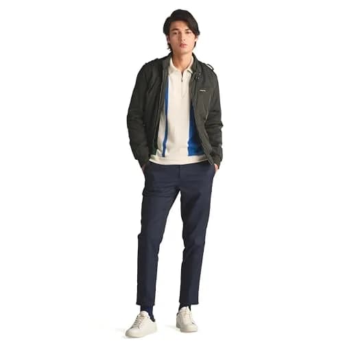 Members Only Men's Iconic Racer Quilted Lining & Slim Fit Jacket (Dark Green, Small) | Slim Fit Windbreaker for Men thumbnail 6